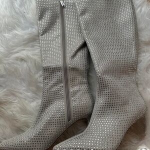 Elegant Gray Studded Women's Boots